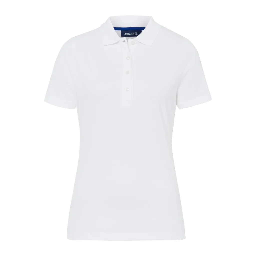 Allianz Blue World Pique Poloshirt Women White