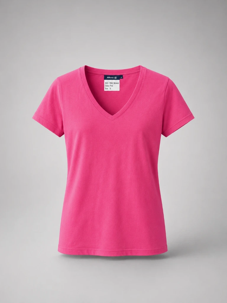 Allianz Damen T-Shirt Pink V-Ausschnitt